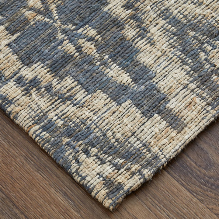 5' X 8' Tan and Gray Geometric Hand Woven Area Rug