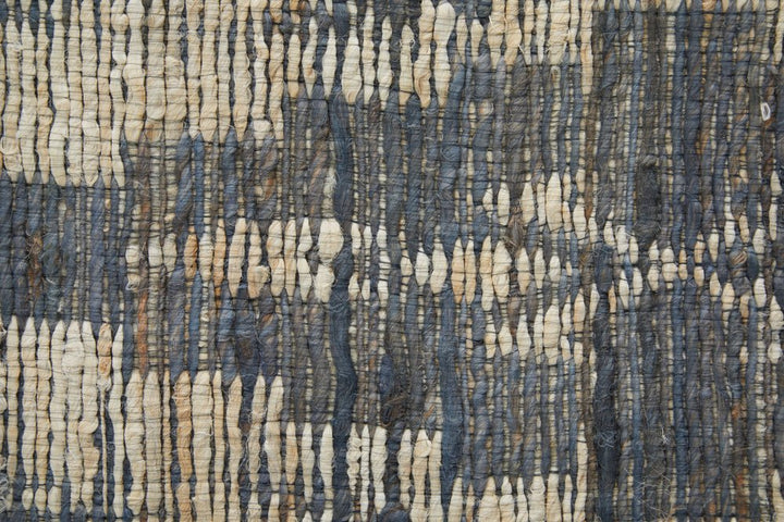 5' X 8' Tan and Gray Geometric Hand Woven Area Rug