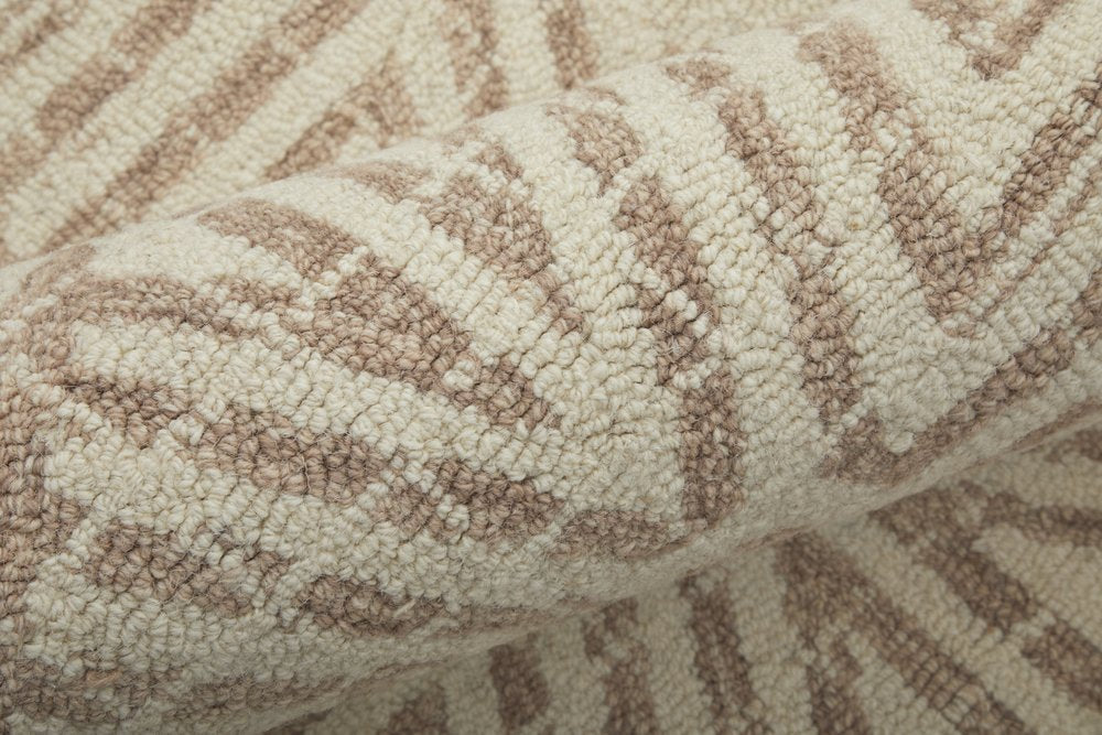 5' X 8' Brown and Ivory Wool Geometric Hand Tufted Area Rug
