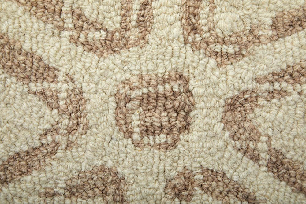 5' X 8' Brown and Ivory Wool Geometric Hand Tufted Area Rug