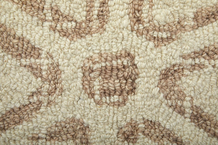 5' X 8' Brown and Ivory Wool Geometric Hand Tufted Area Rug