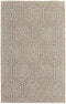 5' X 8' Brown and Ivory Wool Geometric Hand Tufted Area Rug