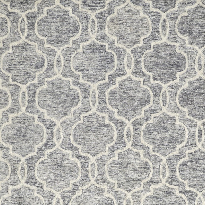 10' X 14' Ivory And Gray Wool Geometric Hand Tufted Area Rug