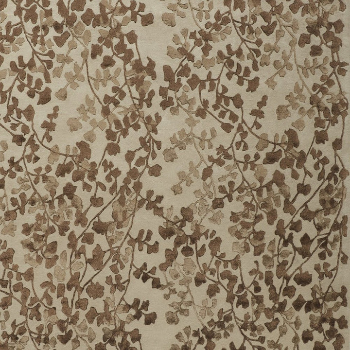 10' X 14' Taupe and Brown Floral Hand Tufted Area Rug