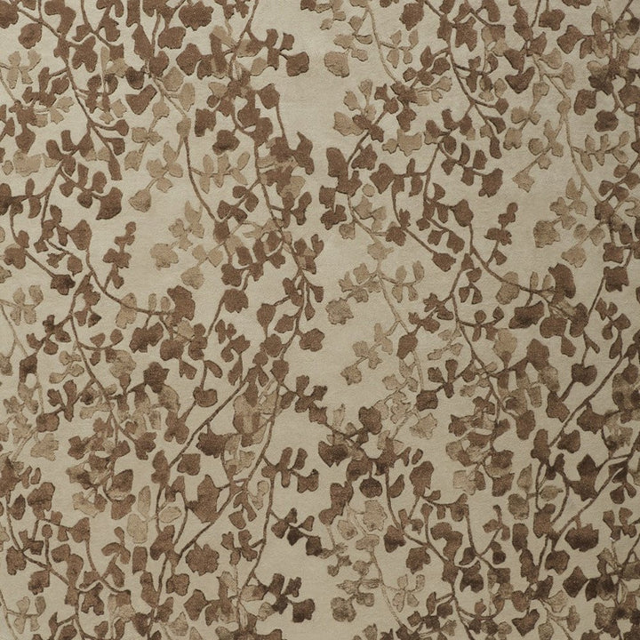 10' X 14' Taupe and Brown Floral Hand Tufted Area Rug