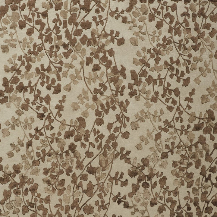 10' X 14' Taupe and Brown Floral Hand Tufted Area Rug