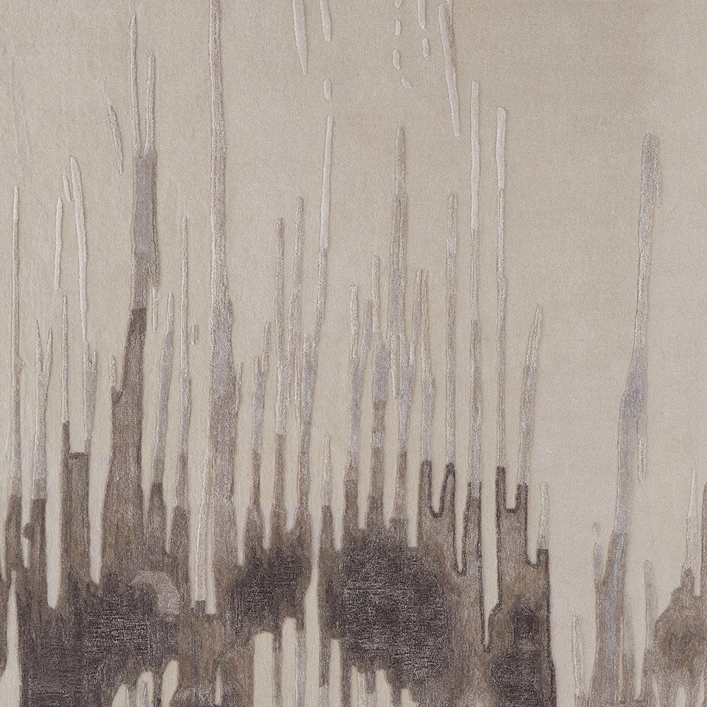 12' X 15' Ivory Taupe and Brown Abstract Hand Tufted Area Rug