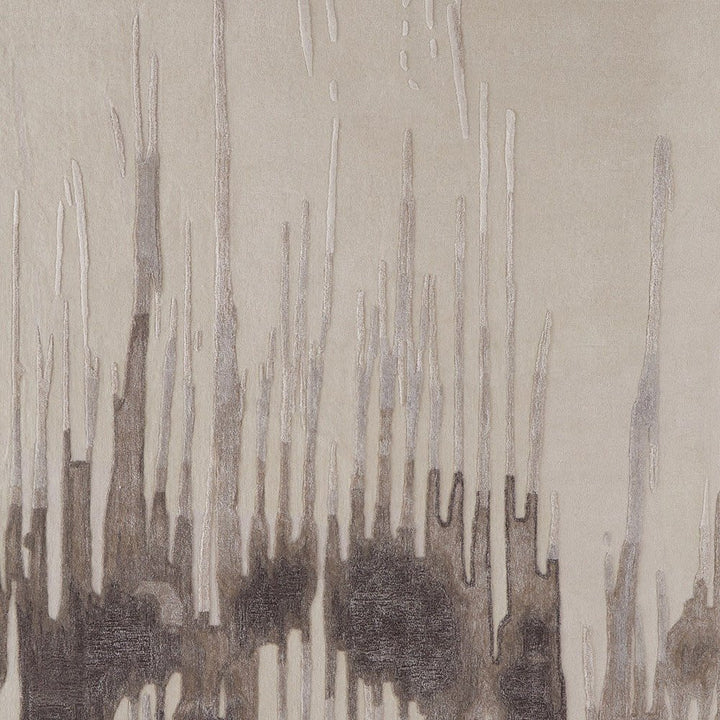 12' X 15' Ivory Taupe and Brown Abstract Hand Tufted Area Rug