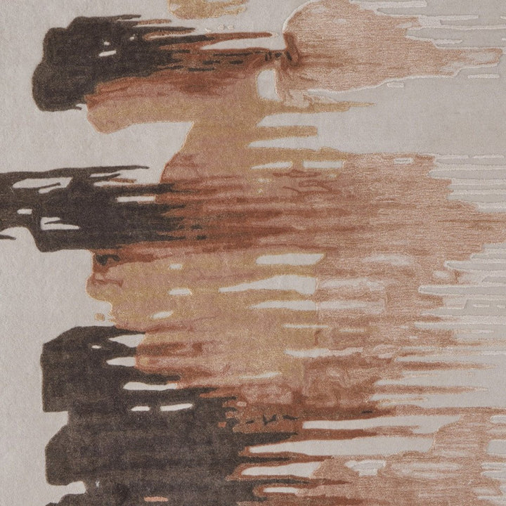 10' X 14' Tan Brown and Orange Abstract Hand Tufted Area Rug