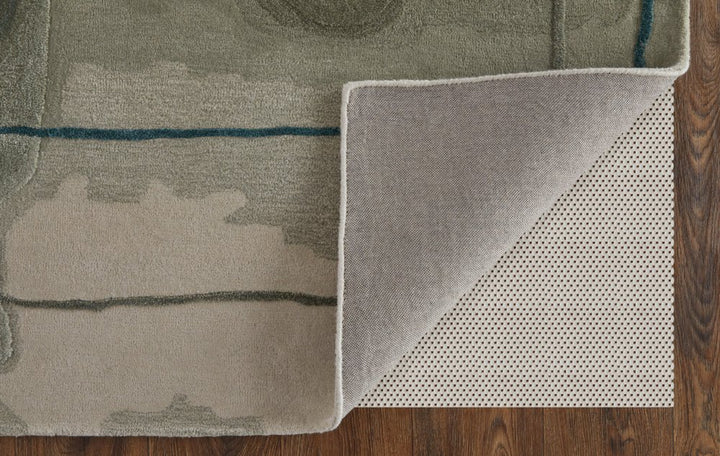 10' X 14' Blue and Gray Abstract Hand Tufted Area Rug