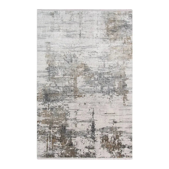Venice Frasier Ivory/Gold Abstract Area Rug 7'6"x9'6"