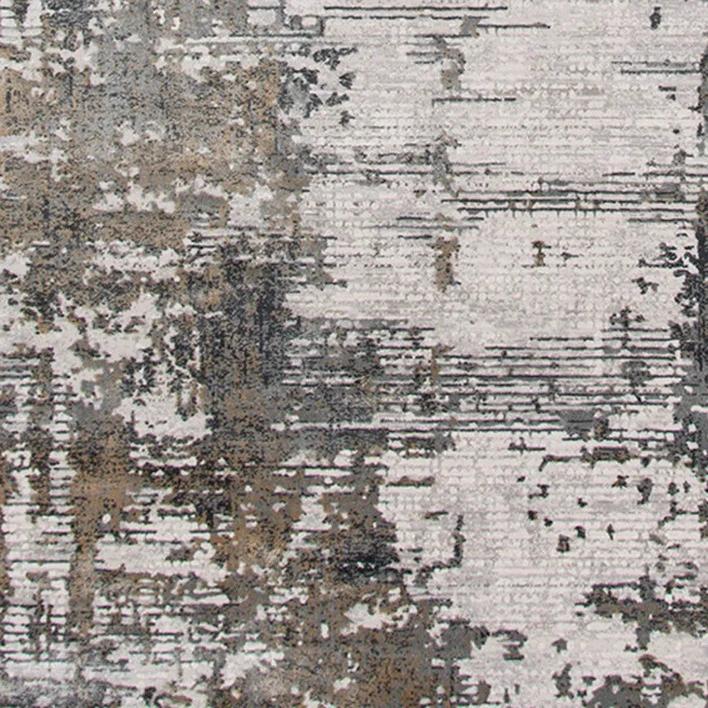 Venice Frasier Ivory/Gold Abstract Area Rug 7'6"x9'6"