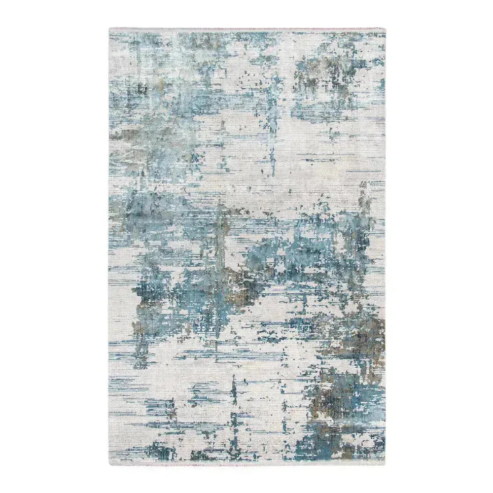 Venice Hayden Ivory/Blue Abstract Area Rug 4'11"x7'6"