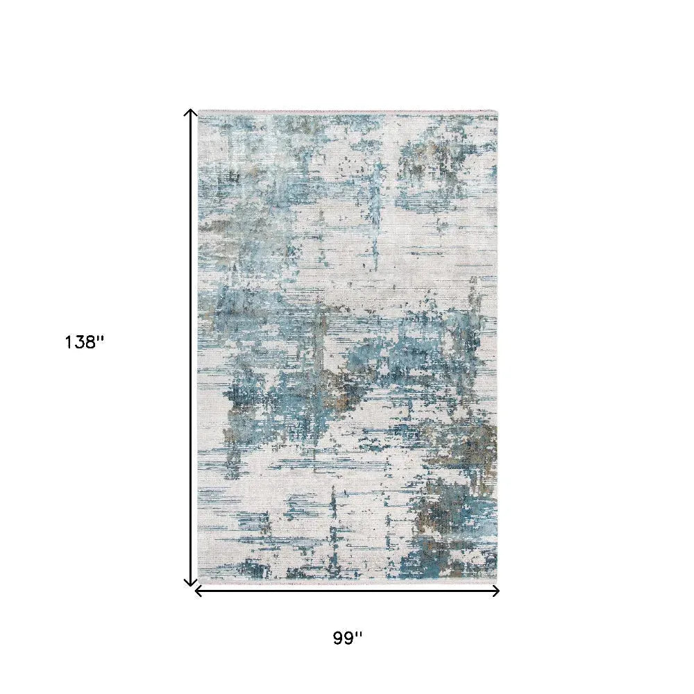 Venice Hayden Ivory/Blue Abstract Area Rug 8'3"x11'6"