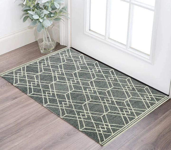 Vista Duncan Gray Hand-Hooked Wool Area Rug 2'x3'
