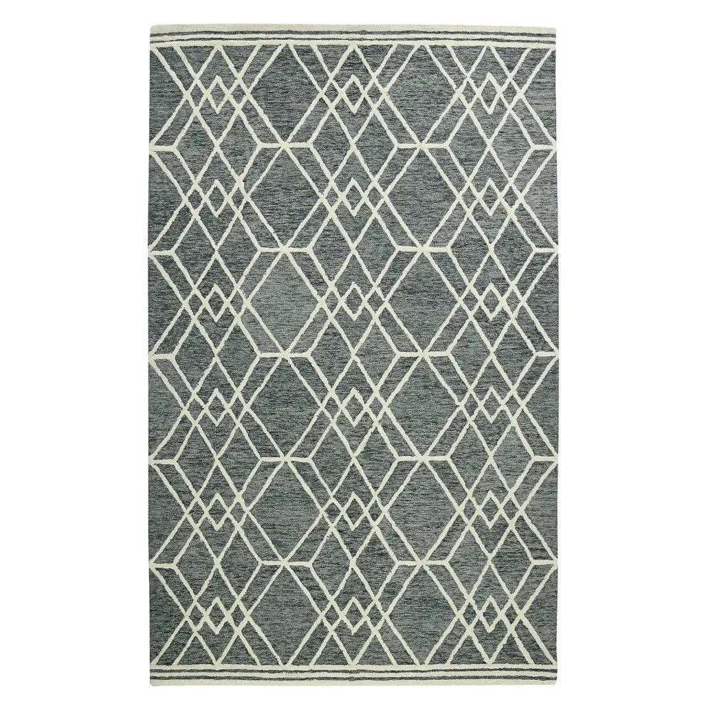 Vista Duncan Gray Hand-Hooked Wool Area Rug 2'x3'