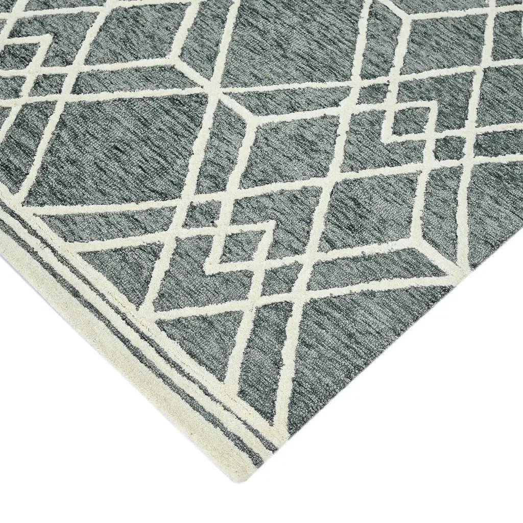 Vista Duncan Gray Hand-Hooked Wool Area Rug 2'x3'