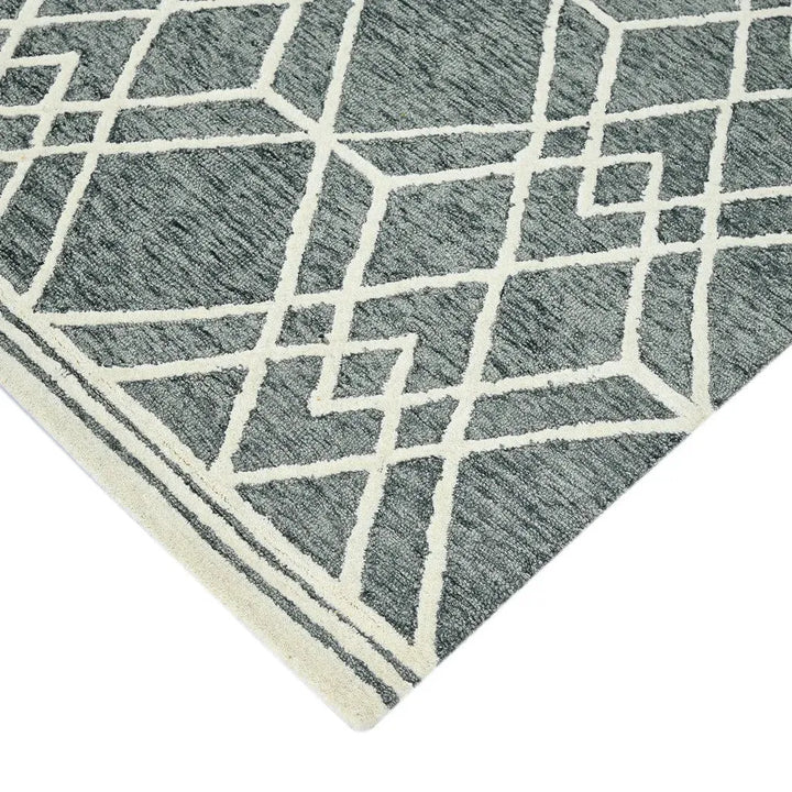 Vista Duncan Gray Hand-Hooked Wool Area Rug 2'x3'