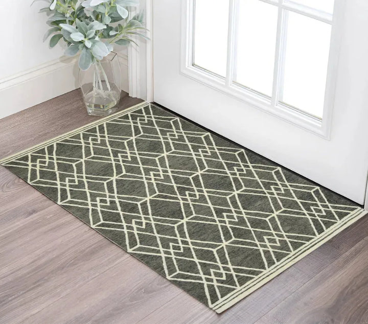 Vista Duncan Taupe Hand-Hooked Wool Area Rug 2'x3'