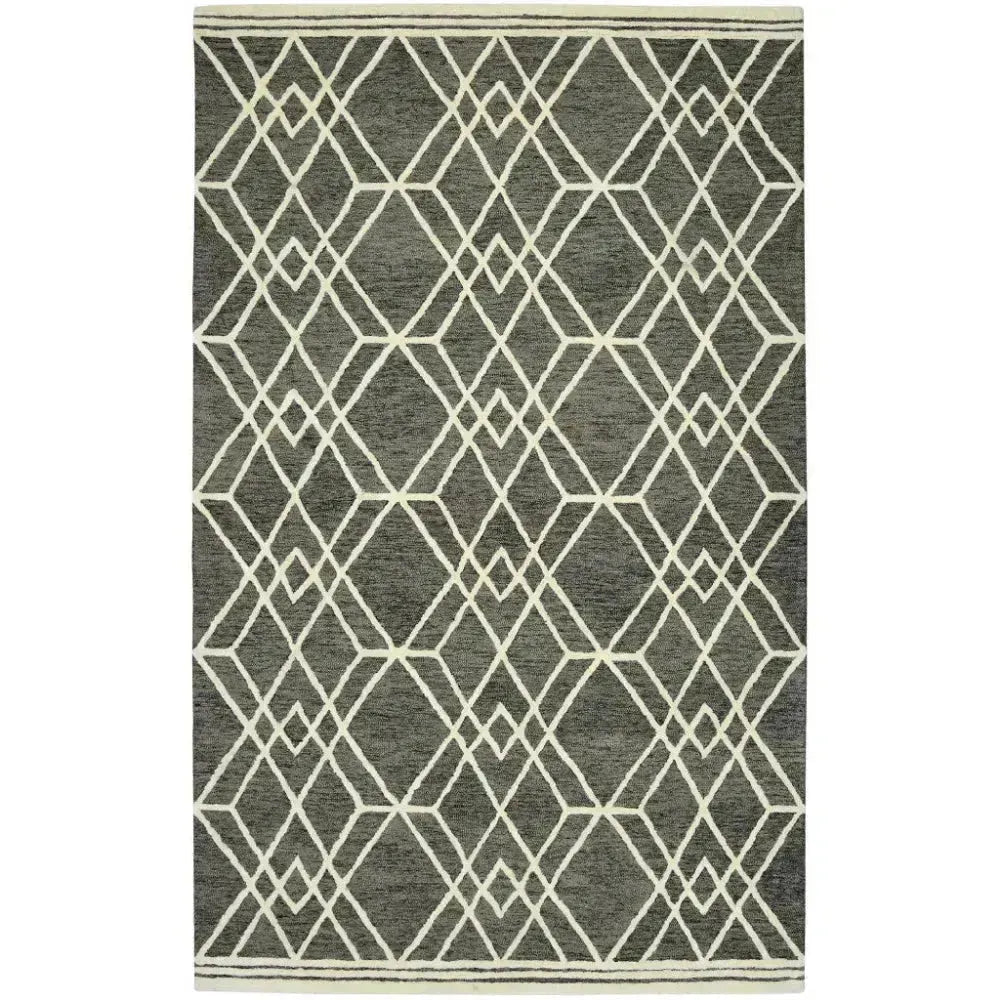 Vista Duncan Taupe Hand-Hooked Wool Area Rug 5'x8'