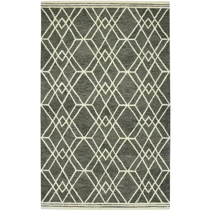 Vista Duncan Taupe Hand-Hooked Wool Area Rug 5'x8'