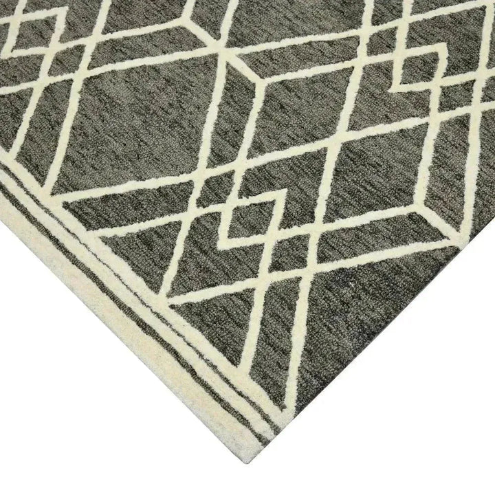 Vista Duncan Taupe Hand-Hooked Wool Area Rug 5'x8'
