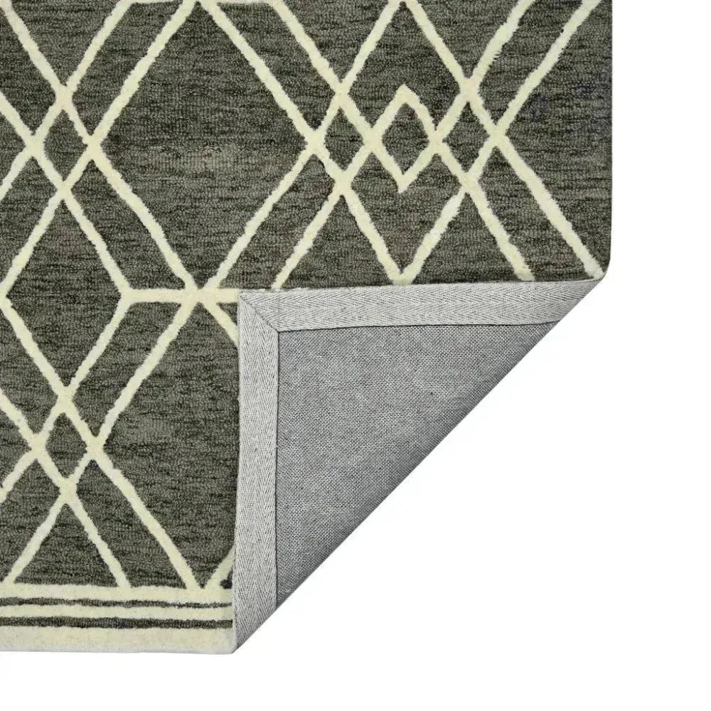 Vista Duncan Taupe Hand-Hooked Wool Area Rug 5'x8'