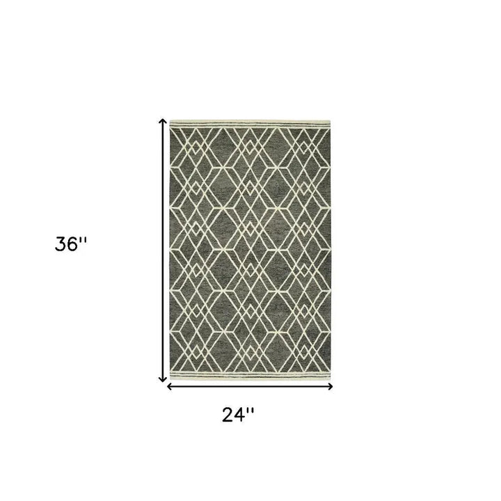 Vista Duncan Taupe Hand-Hooked Wool Area Rug 2'x3'