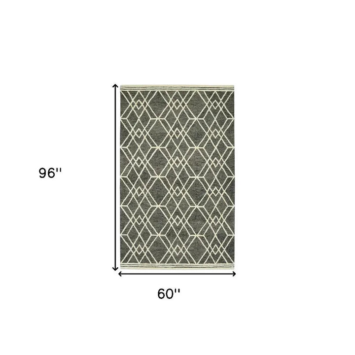 Vista Duncan Taupe Hand-Hooked Wool Area Rug 5'x8'