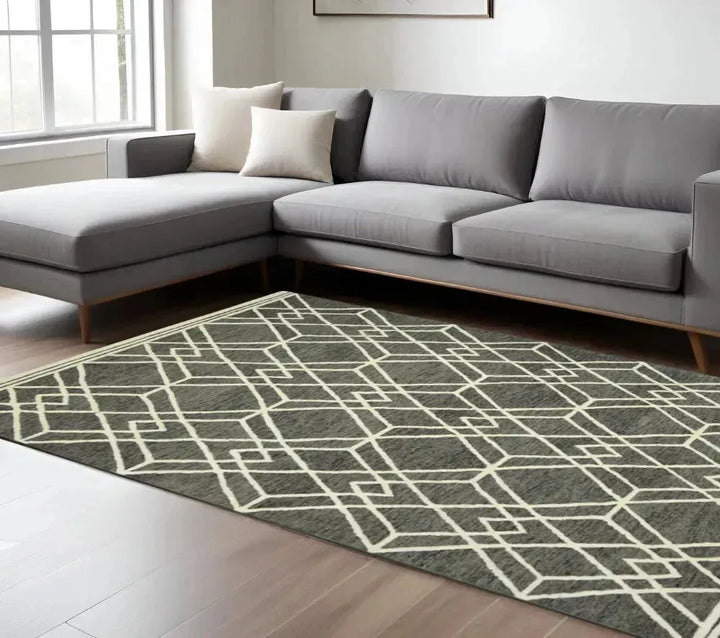 Vista Duncan Taupe Hand-Hooked Wool Area Rug 9'x13'