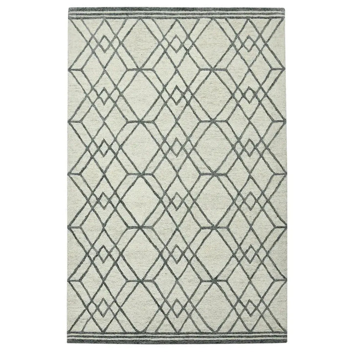Vista Duncan Ivory Hand-Hooked Wool Area Rug 5'x8'