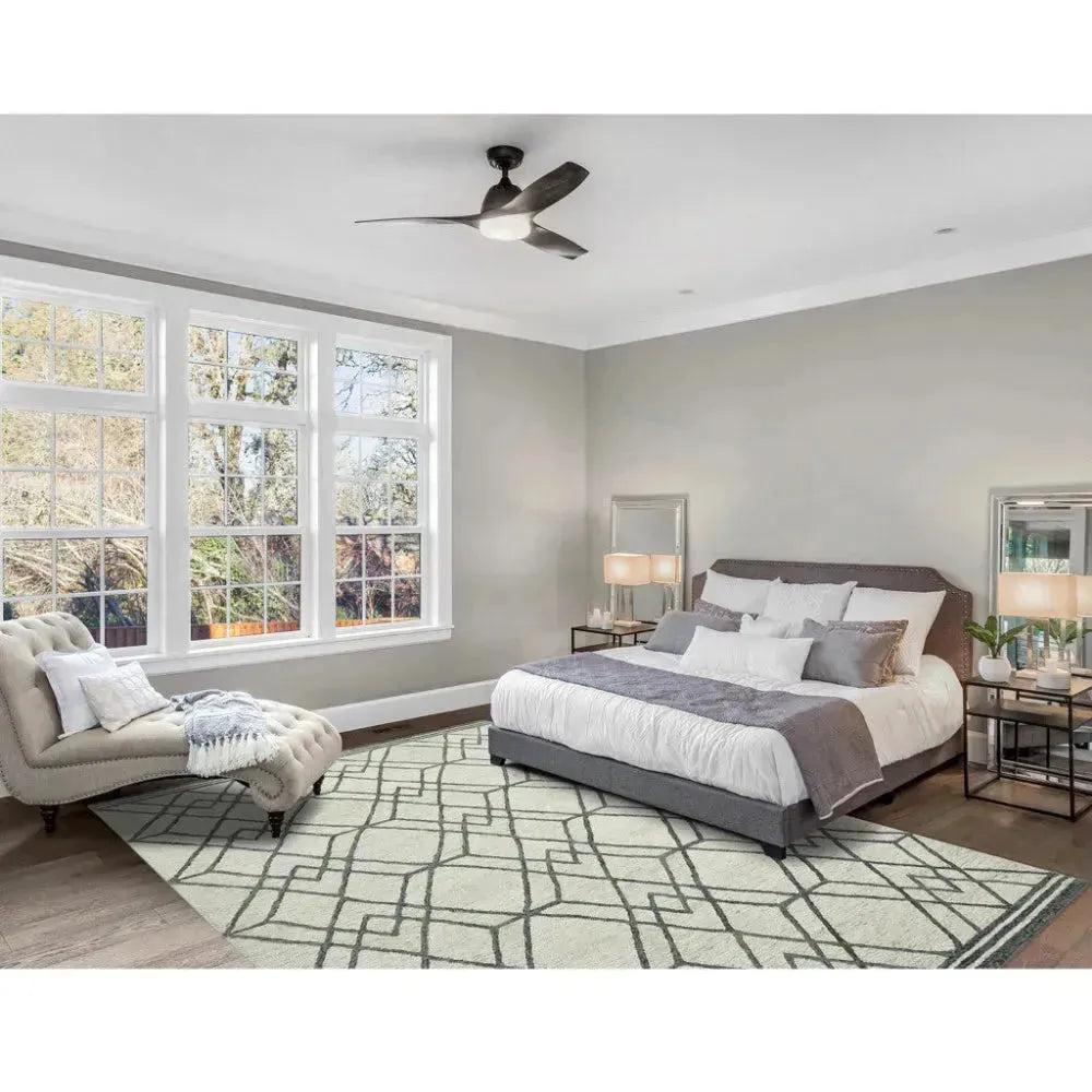 Vista Duncan Ivory Hand-Hooked Wool Area Rug 9'x13'