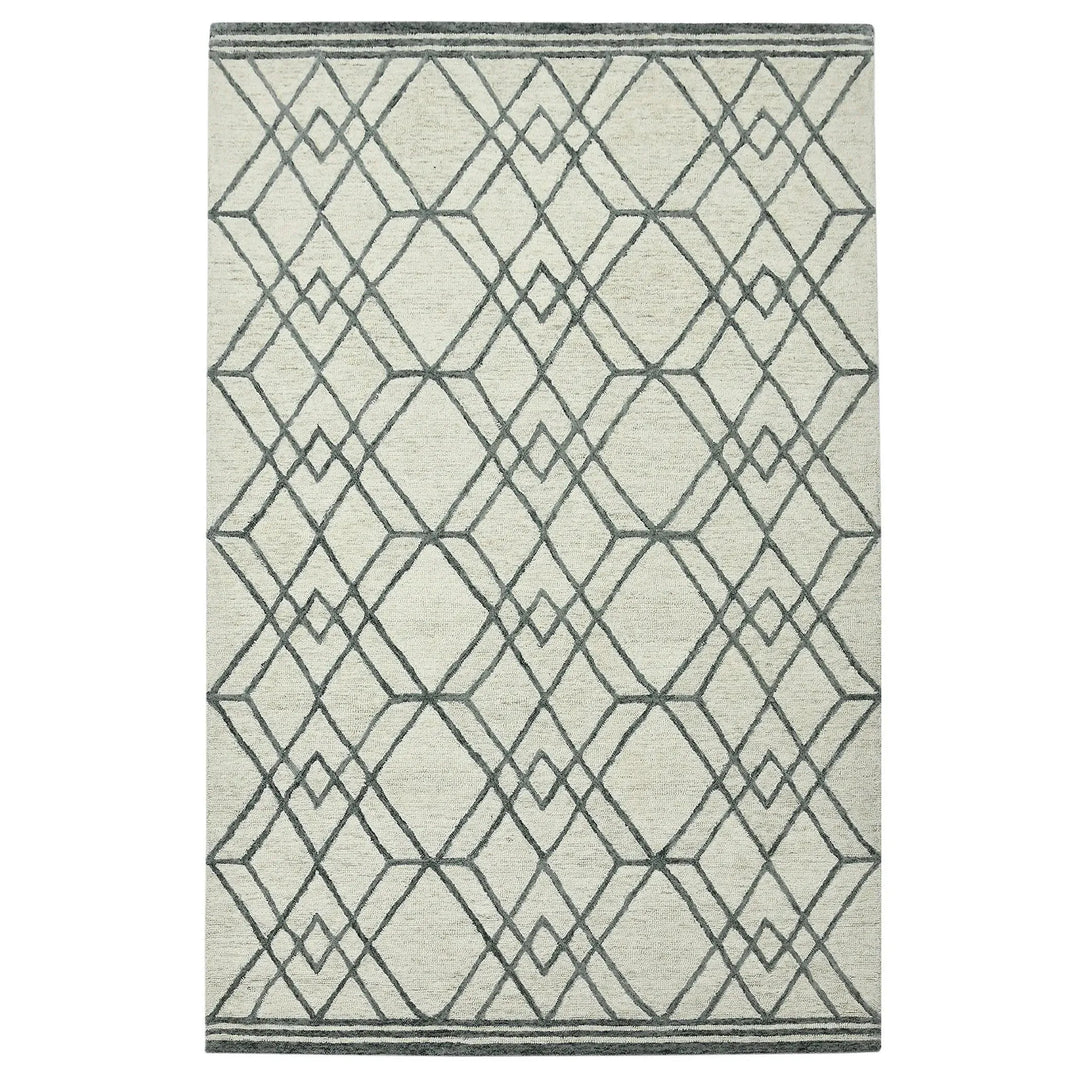 Vista Duncan Ivory Hand-Hooked Wool Area Rug 9'x13'