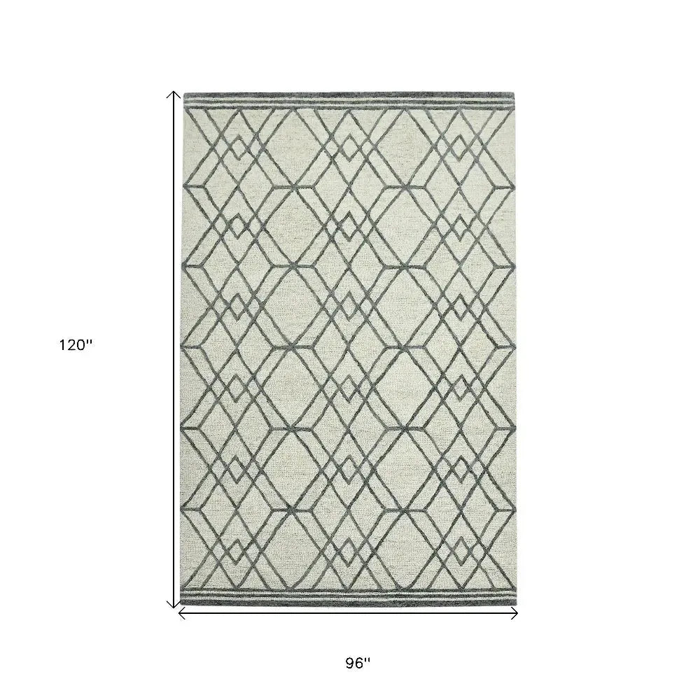 Vista Duncan Ivory Hand-Hooked Wool Area Rug 8'x10'