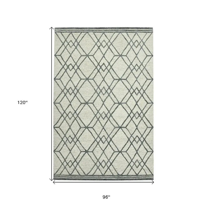 Vista Duncan Ivory Hand-Hooked Wool Area Rug 8'x10'