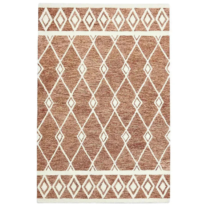 Vista Raton Sienna Hand-Hooked Wool Area Rug 5'x8'