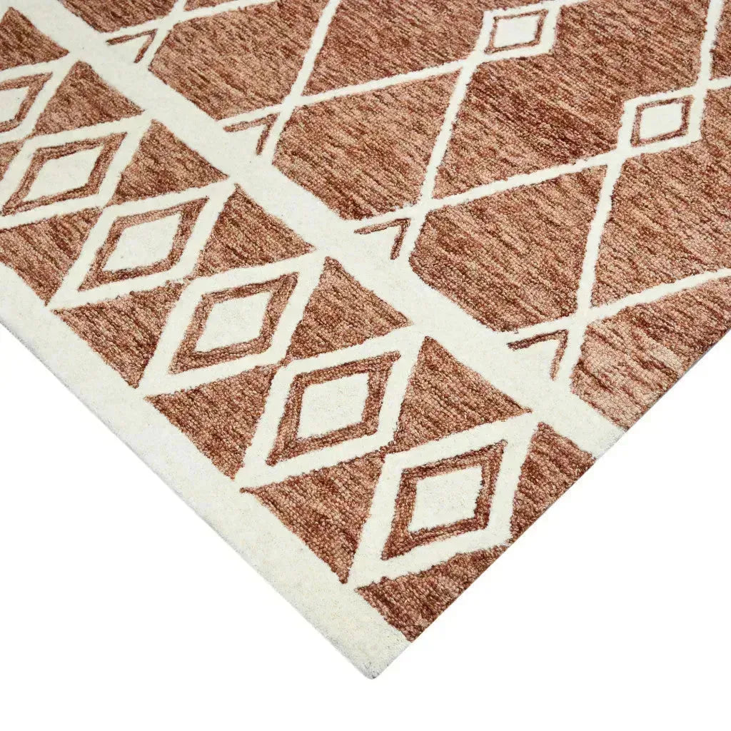 Vista Raton Sienna Hand-Hooked Wool Area Rug 5'x8'