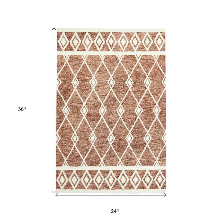 Vista Raton Sienna Hand-Hooked Wool Area Rug 2'x3'