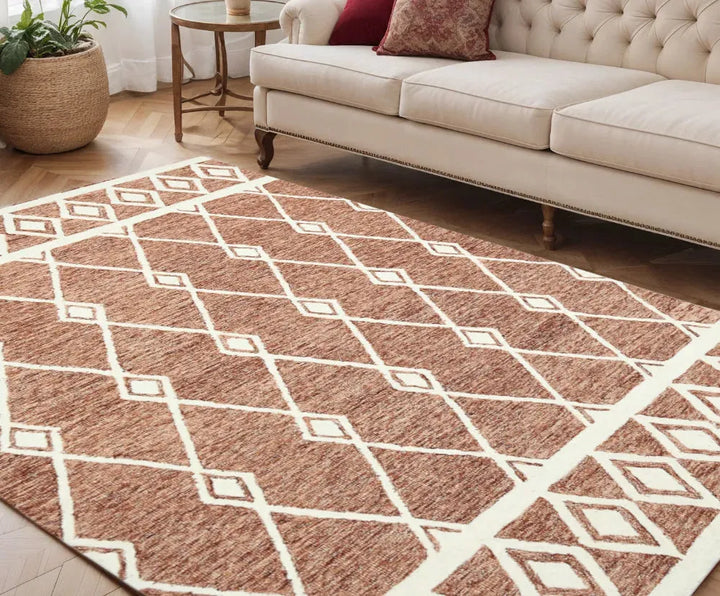 Vista Raton Sienna Hand-Hooked Wool Area Rug 5'x8'