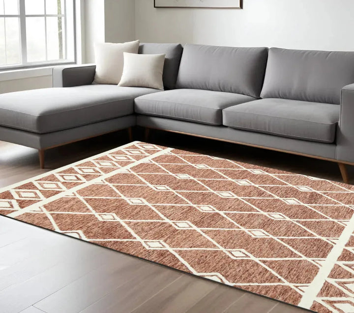 Vista Raton Sienna Hand-Hooked Wool Area Rug 8'x10'