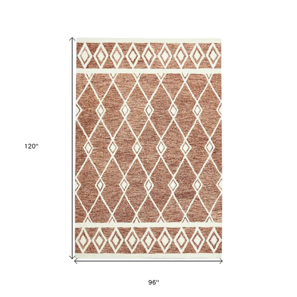Vista Raton Sienna Hand-Hooked Wool Area Rug 8'x10'