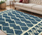 Vista Raton Navy Hand-Hooked Wool Area Rug 5'x8'