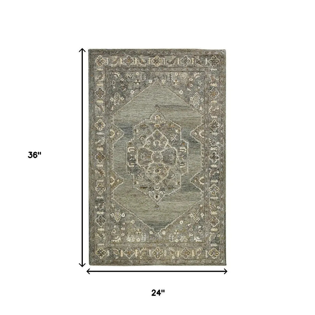 Vestige Kersey Brown Hand-Tufted Wool Blend Area Rug 2'x3'