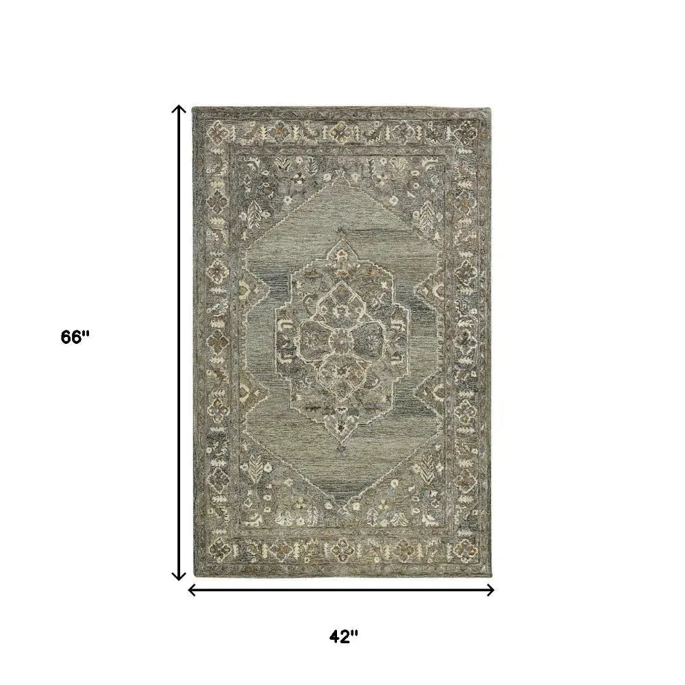 Vestige Kersey Brown Hand-Tufted Wool Blend Area Rug 3'6"x5'6"