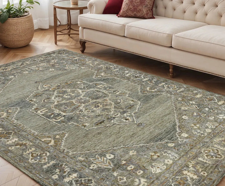 Vestige Kersey Brown Hand-Tufted Wool Blend Area Rug 5'x7'6"