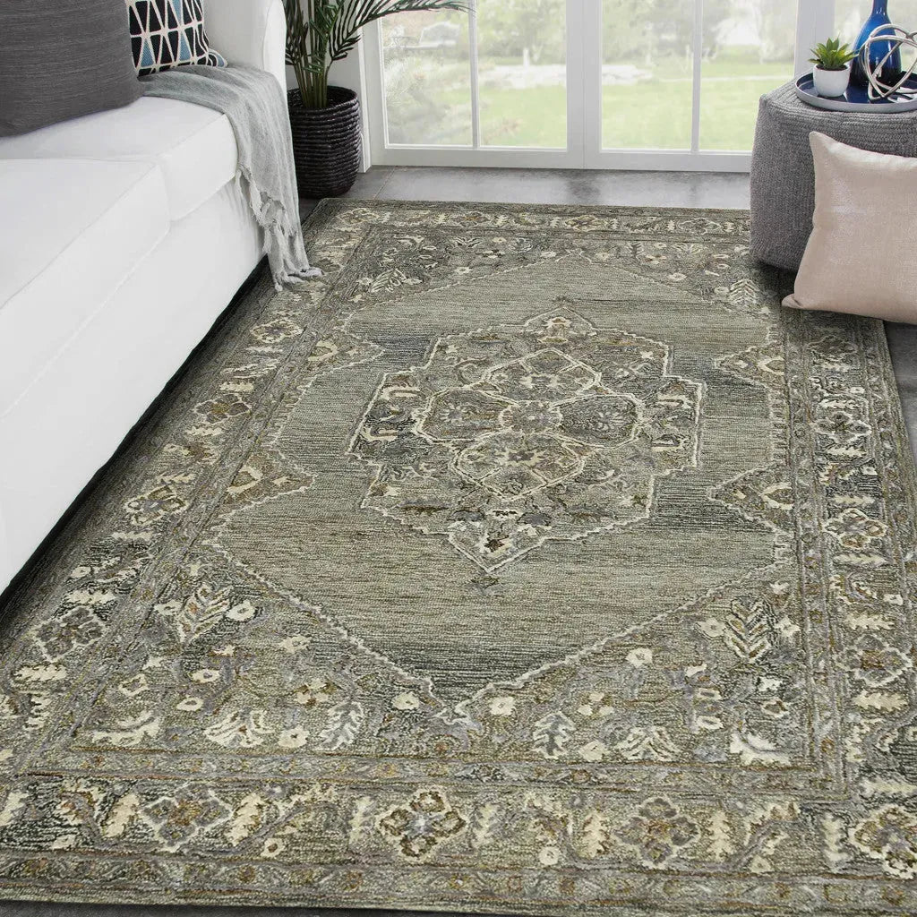Vestige Kersey Brown Hand-Tufted Wool Blend Area Rug 5'x7'6"