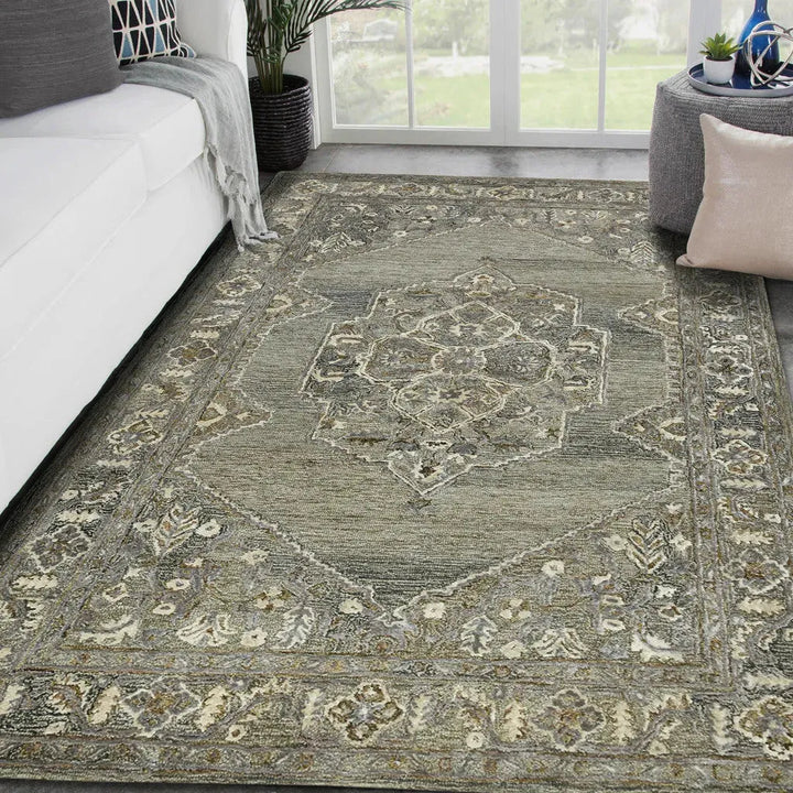 Vestige Kersey Brown Hand-Tufted Wool Blend Area Rug 5'x7'6"