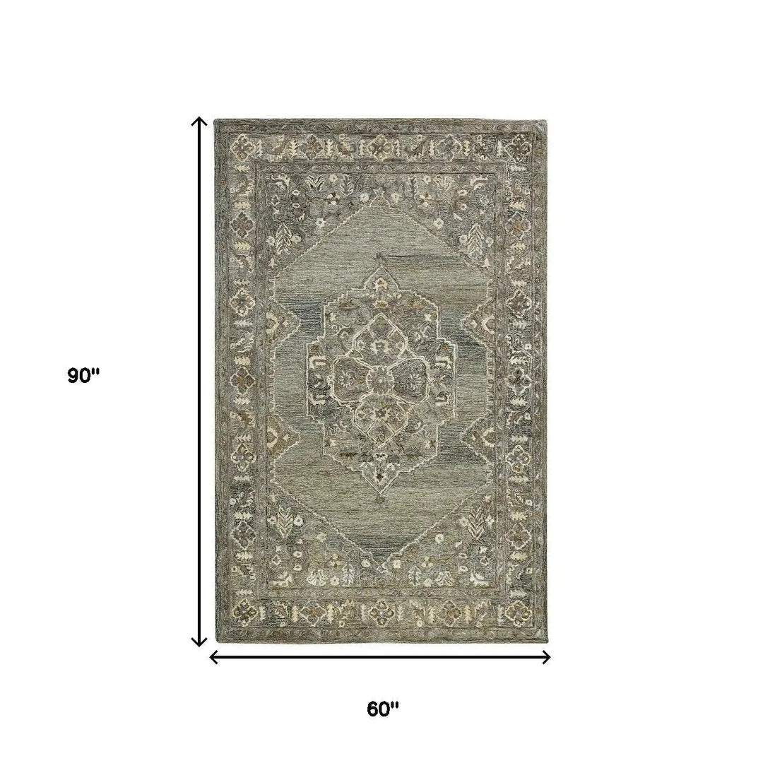 Vestige Kersey Brown Hand-Tufted Wool Blend Area Rug 5'x7'6"