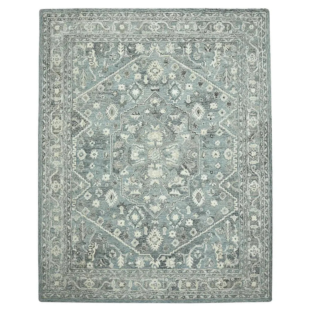 Vestige Jericha Blue Hand-Tufted Wool Blend Area Rug 2'x3'