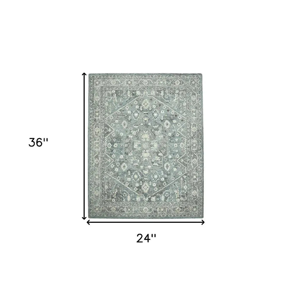 Vestige Jericha Blue Hand-Tufted Wool Blend Area Rug 2'x3'